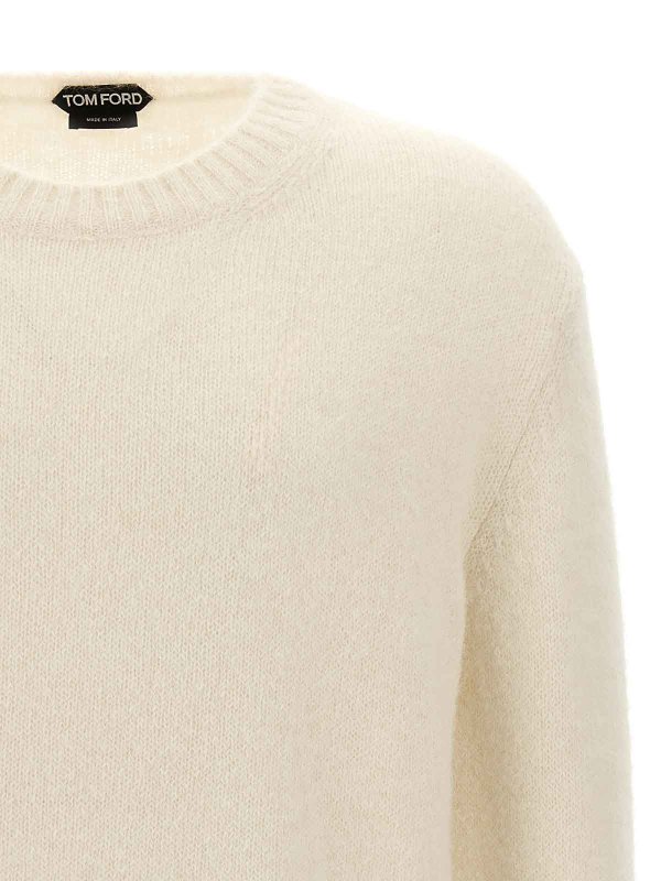 The Best Shops TOM FORD: Strickpullover mit Rundhalsausschnitt - Rundhalspullover - Weiß
