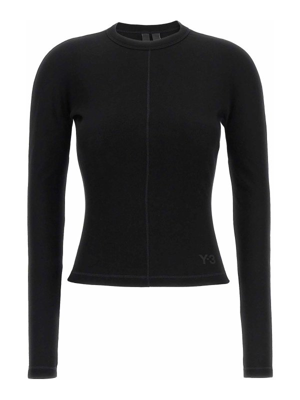 Y-3: Camisetas - Camiseta - Negro