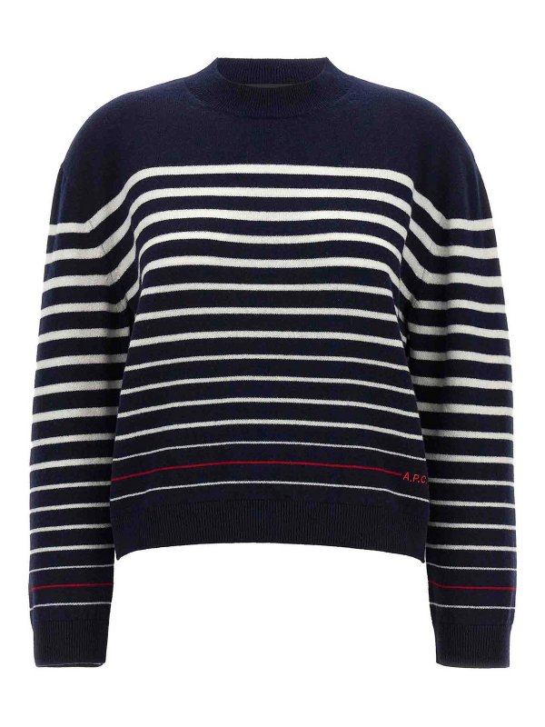 A.P.C.: Suéteres con cuello pico - Suéter Cuello Redondo - Azul