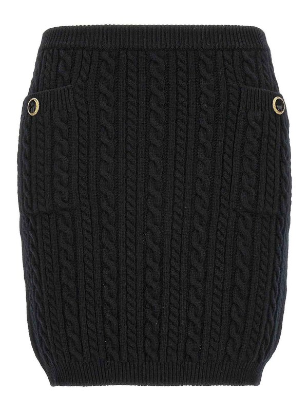 ALESSANDRA RICH: ニーレングススカート＆ミディ丈 - 膝丈/ミディスカート - 黒