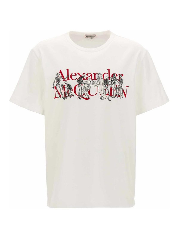 ALEXANDER MCQUEEN: t-shirts - Embroidery Logo Print T-Shirt