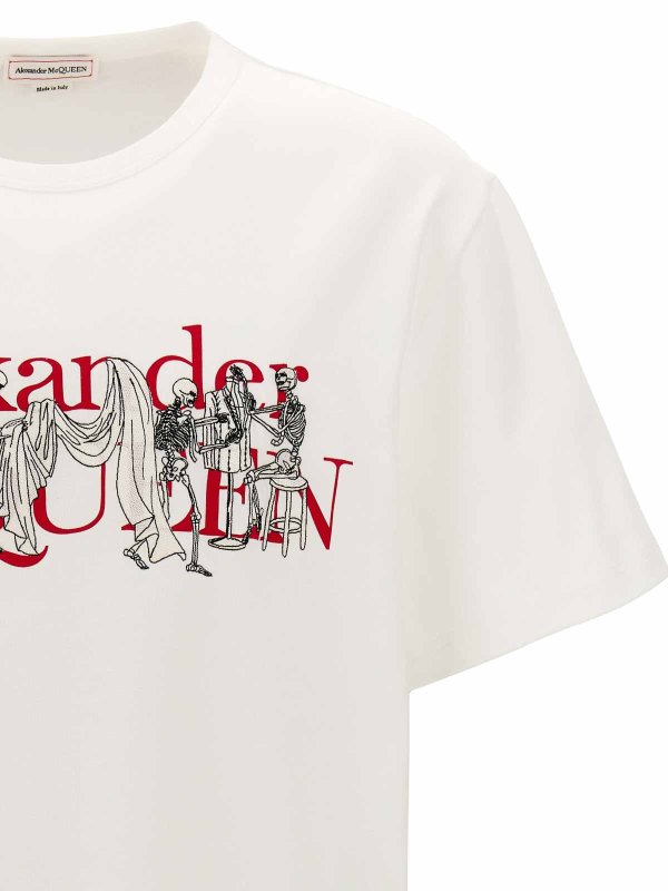 The Best Shops ALEXANDER MCQUEEN: t-shirts - Embroidery Logo Print T-Shirt