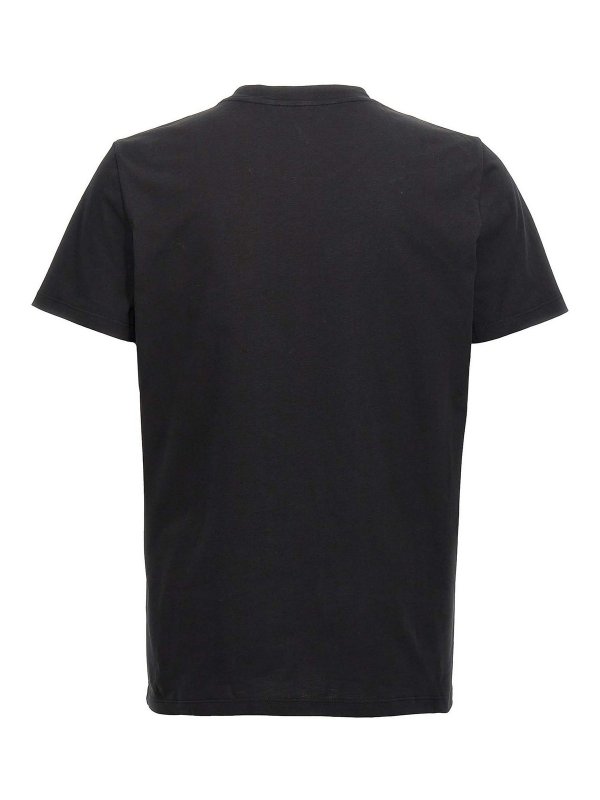 Balmain: t-shirts online - Flocked Logo T-Shirt