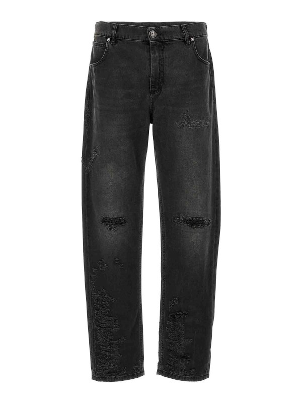 Balmain: bootcut jeans - Destroyed Jeans