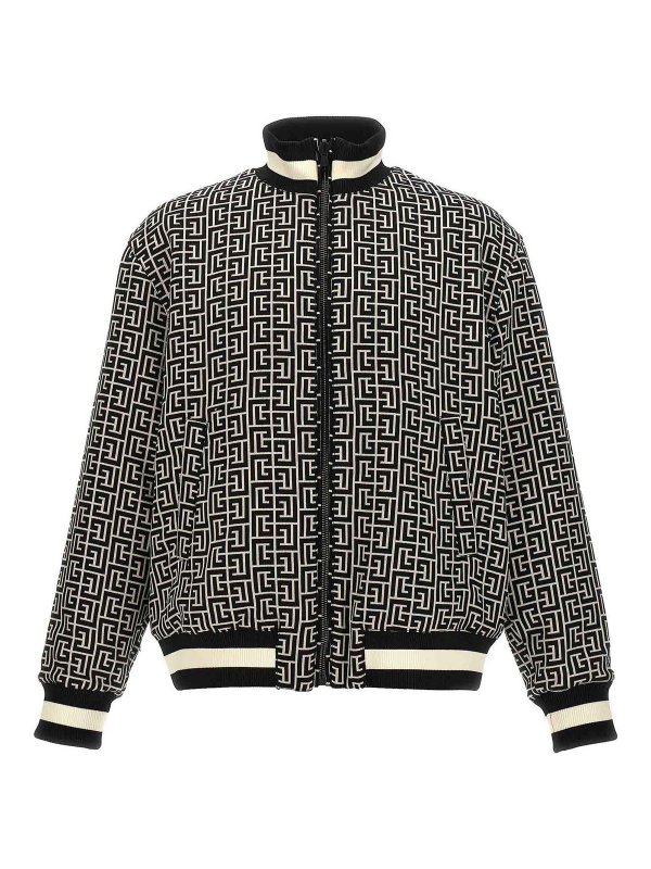 Balmain: bombers - Monogram Reversible Bomber Jacket