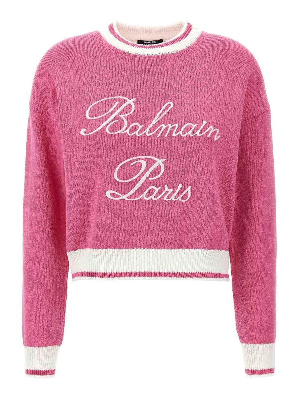 Balmain: crew necks - Signature Sweater