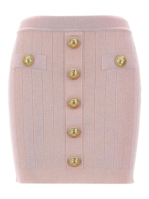 Balmain: Knee length skirts & Midi - Logo Button Skirt