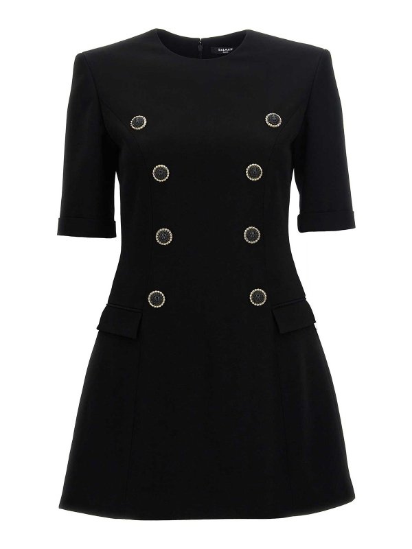 Balmain: knee length dresses - Jewel Button Dress