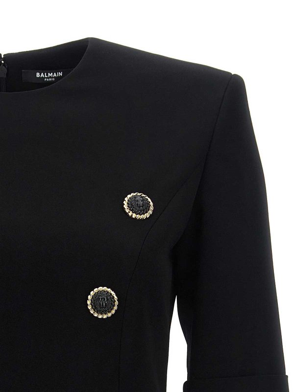 The Best Shops Balmain: knee length dresses - Jewel Button Dress