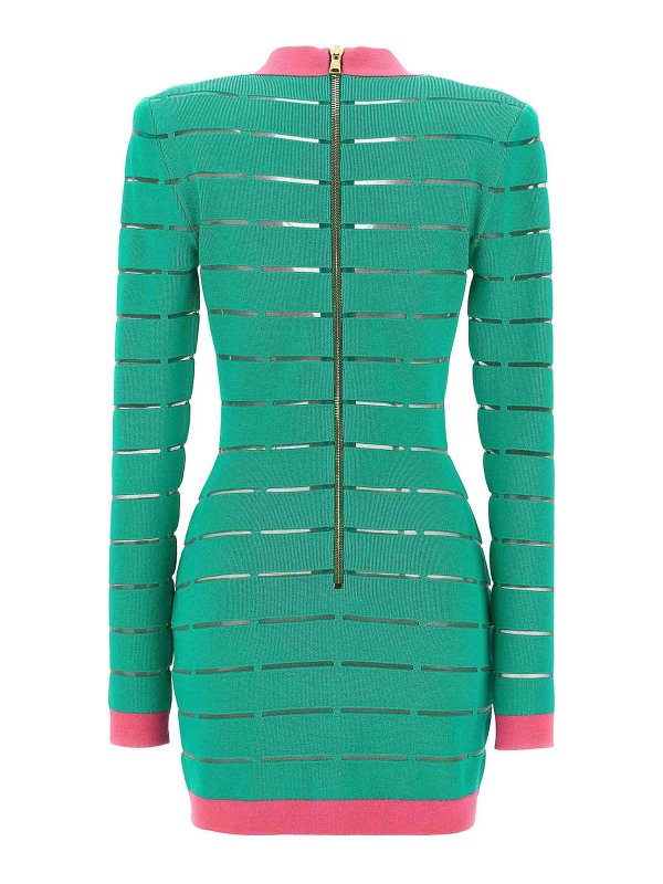 Balmain: ニーレングスドレス online - 膝丈ドレス - 緑