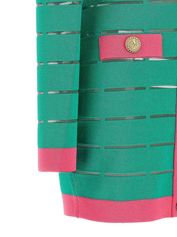 膝丈ドレス - 緑 shop online: Balmain