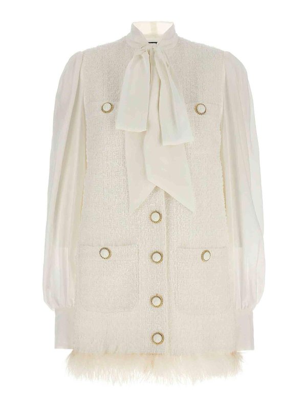 Balmain: ニーレングスドレス - 膝丈ドレス - 白