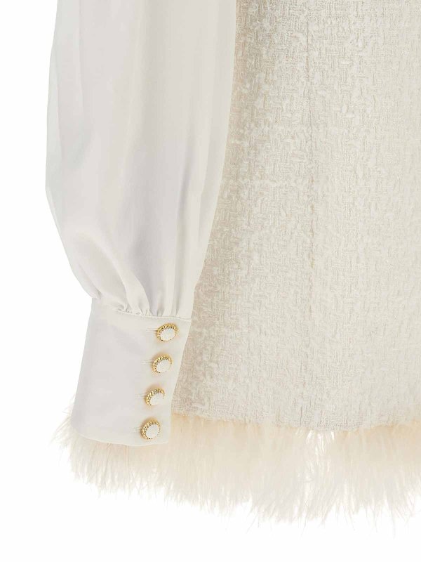 膝丈ドレス - 白 shop online: Balmain