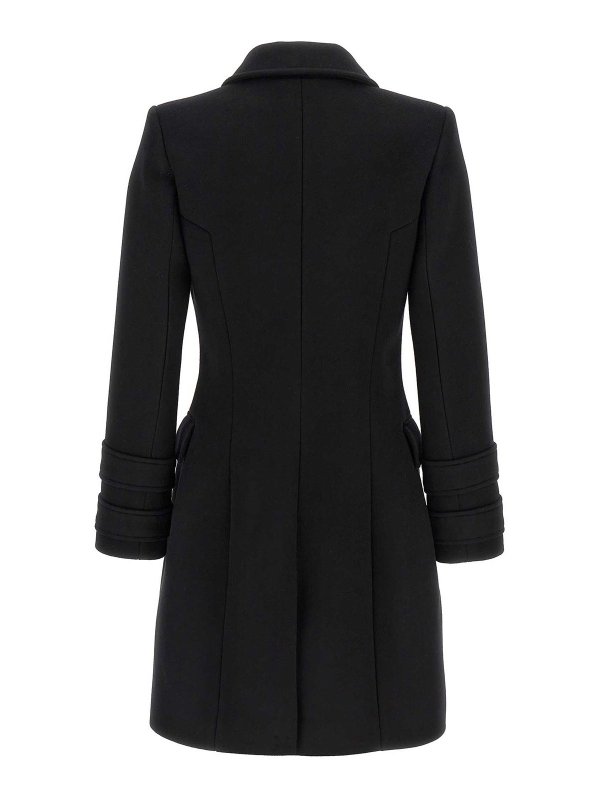 Balmain: short coats online - Logo Button Double-Breasted Coat
