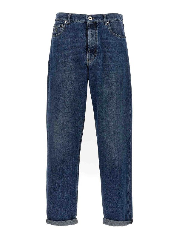 BRUNELLO CUCINELLI: bootcut jeans - Logo Embroidery Jeans