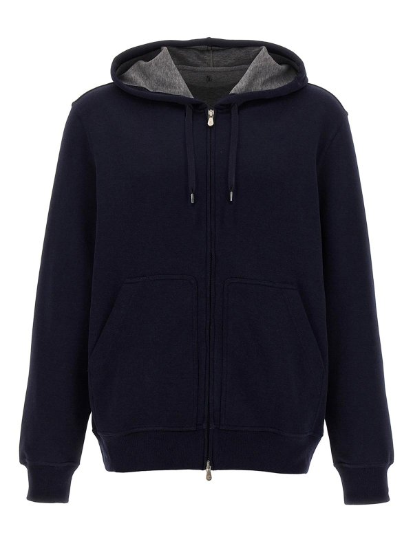 BRUNELLO CUCINELLI: Sudaderas y suéteres - Sudadera - Azul