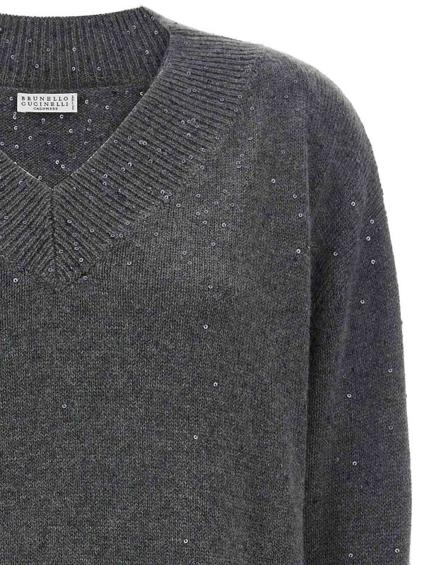 The Best Shops BRUNELLO CUCINELLI: v necks - Sequin Sweater