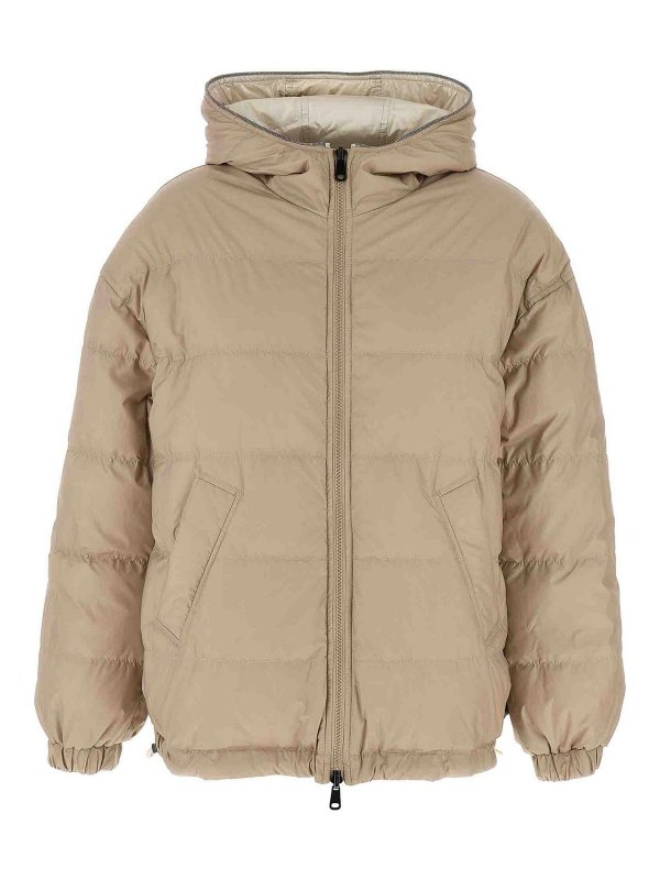 BRUNELLO CUCINELLI: padded jackets online - Laminated Reversible Down Jacket