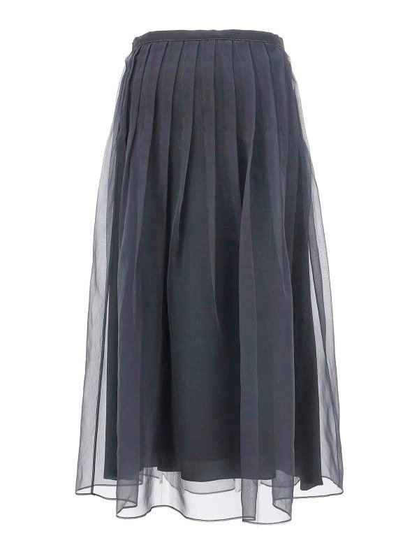 BRUNELLO CUCINELLI: Faldas media pierna y semilargas online - Falda Semilarga - Gris