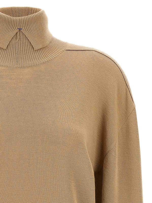 The Best Shops BURBERRY: Cuellos altos y polos - Suéter Con Cuello Alto - Beis