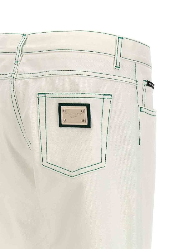 ストレートジーンズ - 白 shop online: DOLCE & GABBANA