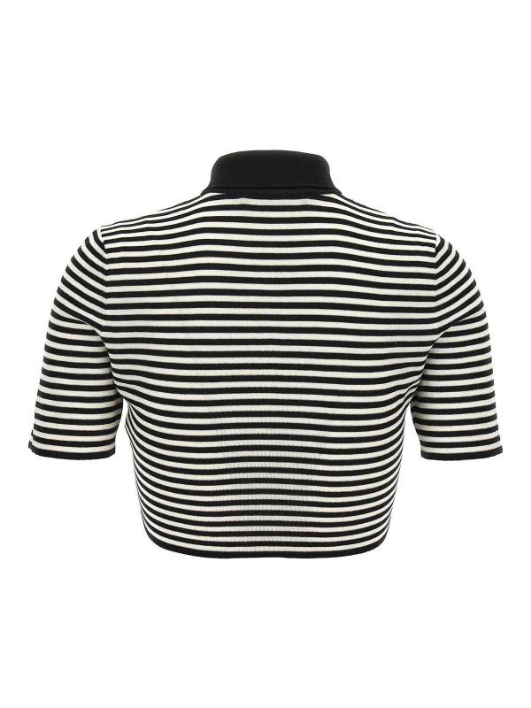 DOLCE & GABBANA: polo shirts online - Striped Cropped Polo Shirt