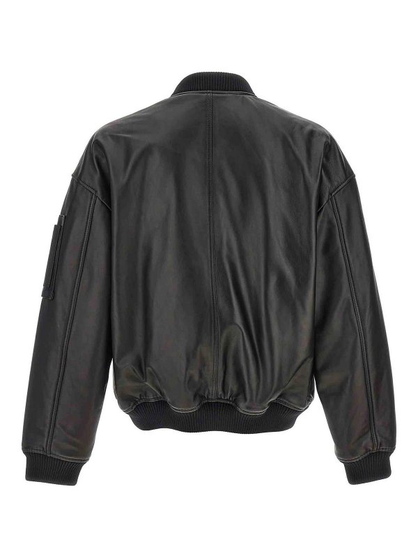 DSQUARED2: bombers online - Leather Bomber Jacket