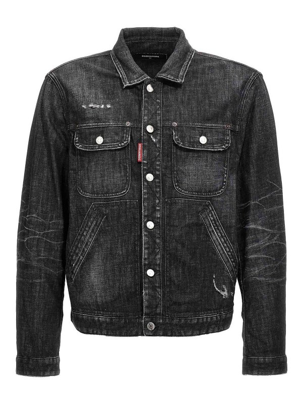 DSQUARED2: denim jacket - Boxy Jean Jacket