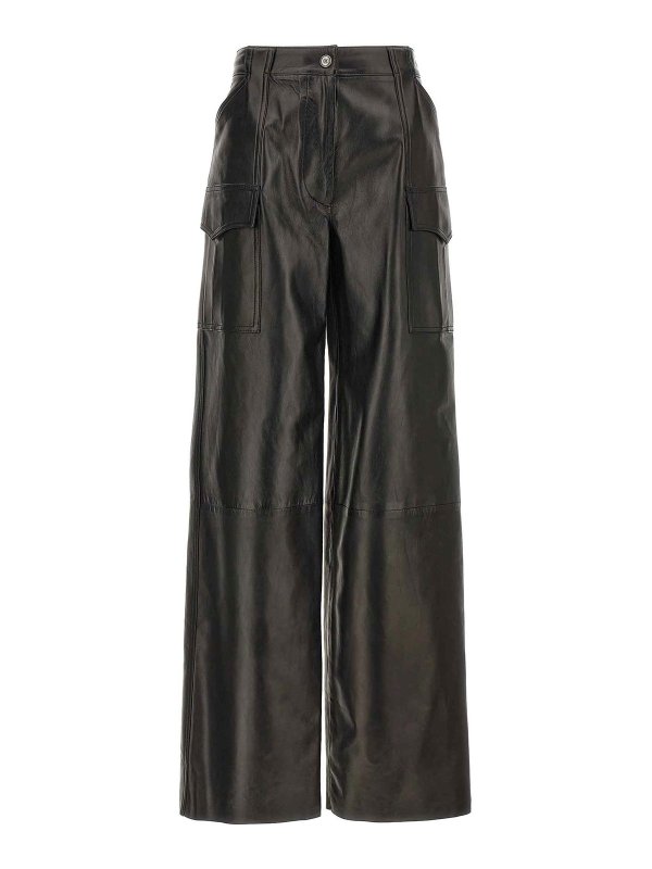 ERMANNO SCERVINO: leather trousers - Leather Cargo Pants