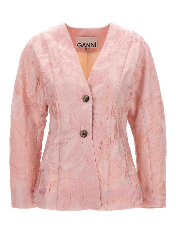 GANNI: giacche casual - Giacca Cloqu testurizzata