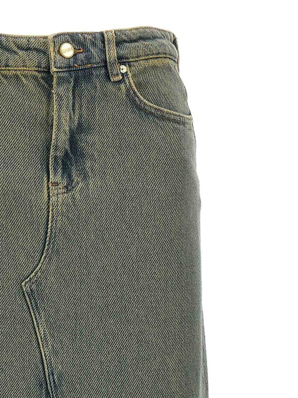 The Best Shops GANNI: ニーレングススカート＆ミディ丈 - 膝丈/ミディスカート - ライトブルー