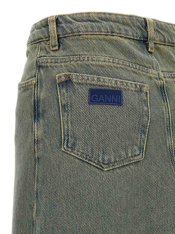 膝丈/ミディスカート - ライトブルー shop online: GANNI