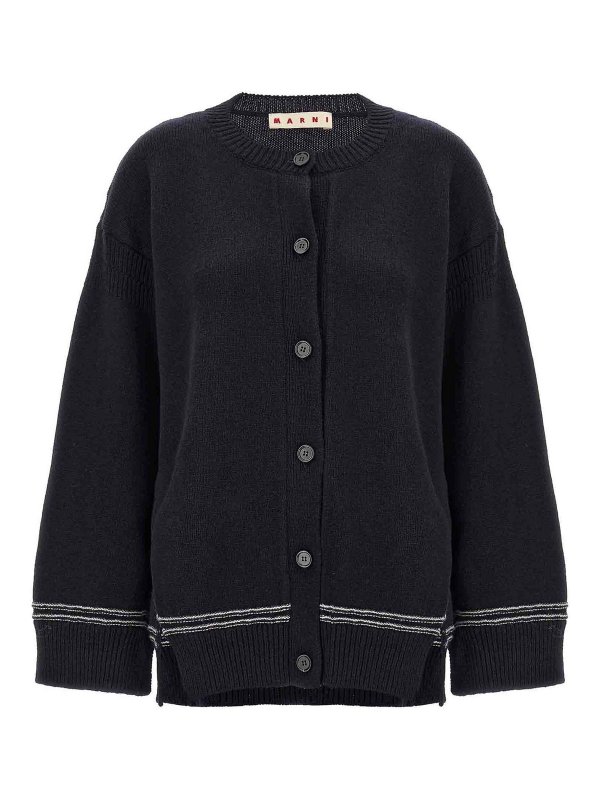 Marni: Cardigans - Cardigan - Bleu
