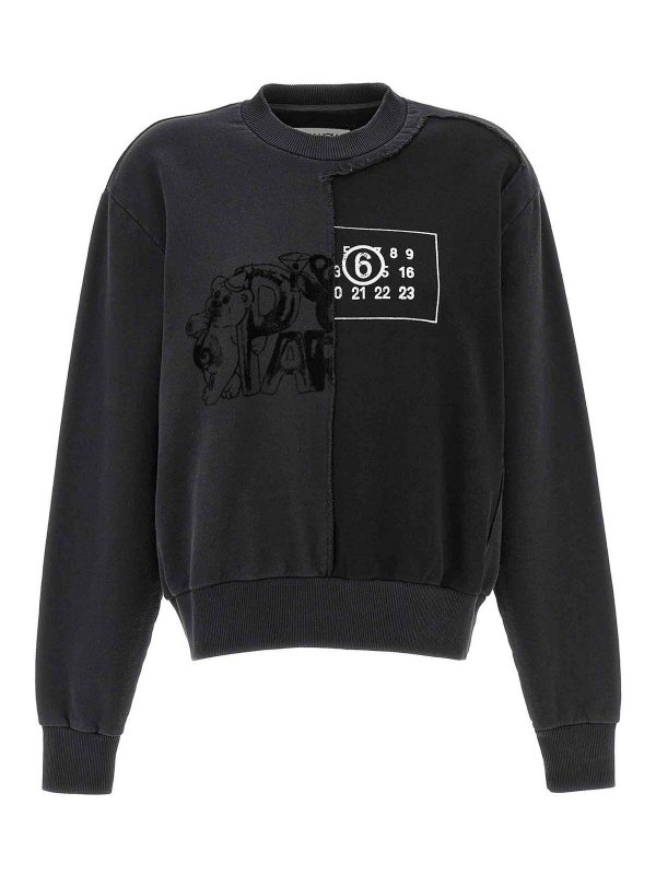 MM6 MAISON MARGIELA: Sweatshirts & Pulls - Sweat-Shirts - Noir