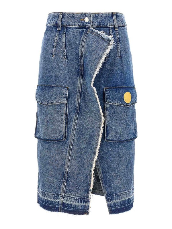 MOSCHINO JEANS: Knielange und Midi Röcke - Midirock - Hellblau