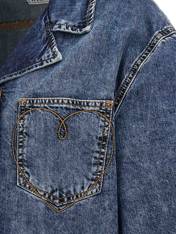 シャツ - ブルー shop online: MOSCHINO JEANS