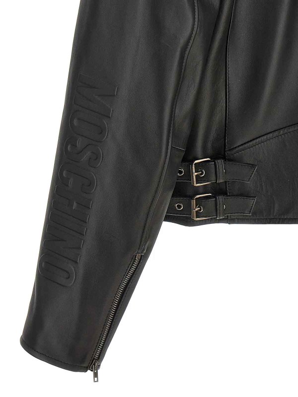 MOSCHINO buy online Logo Leather Jacket