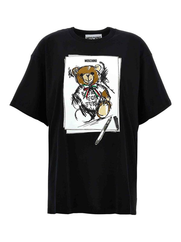 MOSCHINO: Tシャツ - Tシャツ - 黒