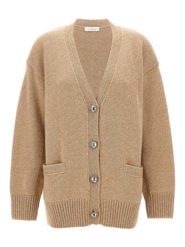PACO RABANNE: Cardigans - Cardigan - Beige