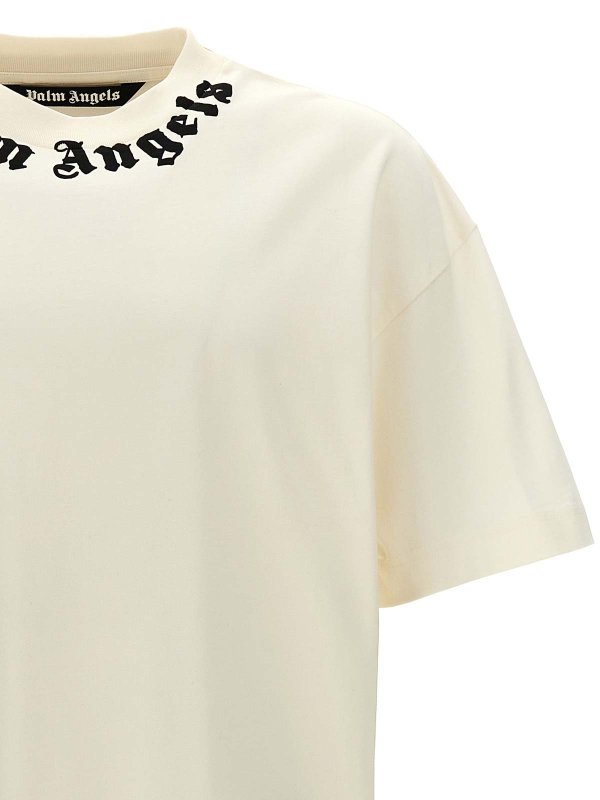 The Best Shops Palm Angels: t-shirts - Neck Logo T-Shirt