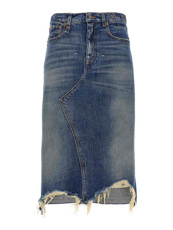 R13: ニーレングススカート＆ミディ丈 - 膝丈/ミディスカート - ブルー