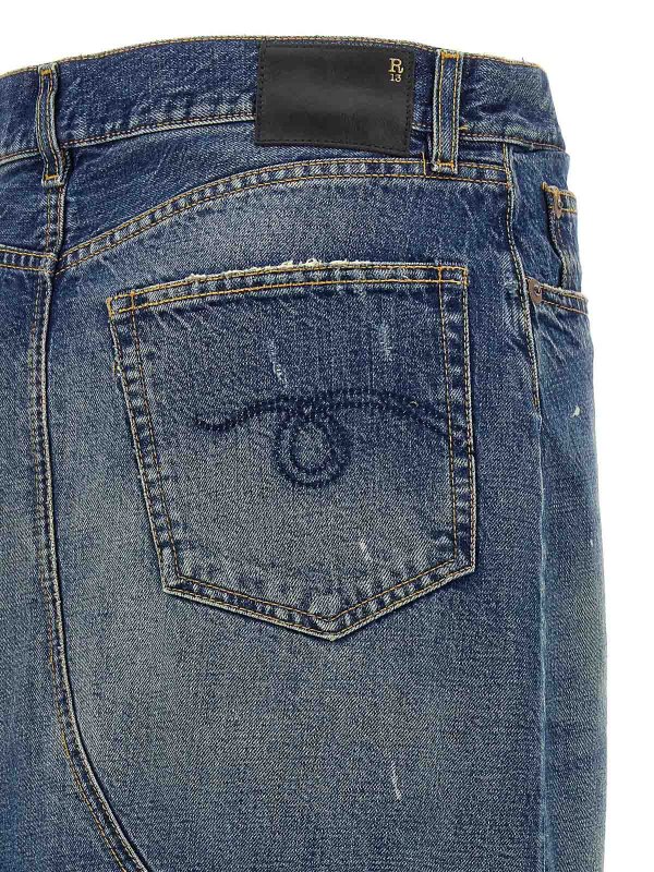 膝丈/ミディスカート - ブルー shop online: R13