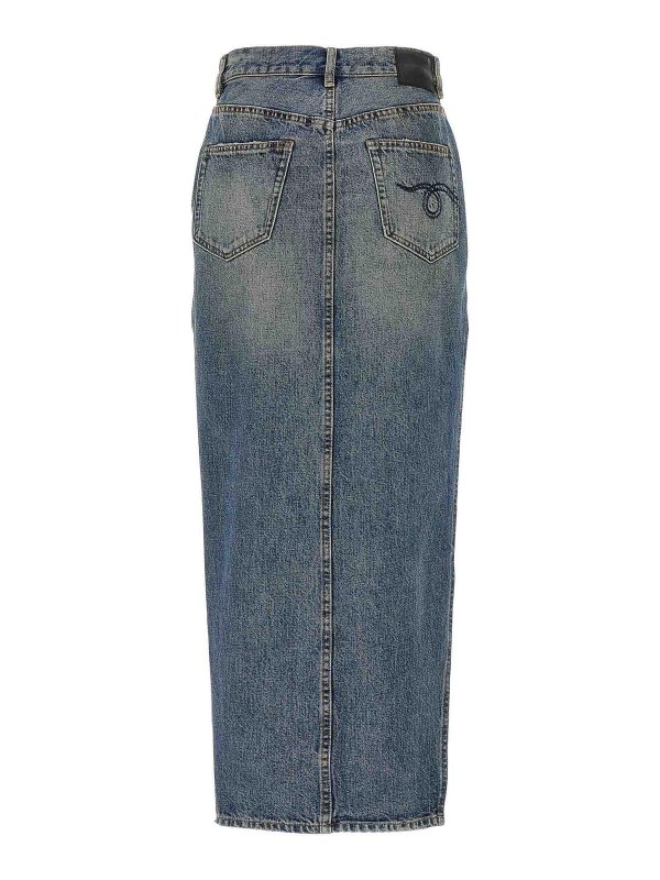 R13: Knee length skirts & Midi online - Devon Side Slit Skirt