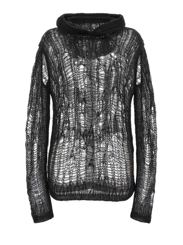 RICK OWENS: crew necks - Spider Hoodie Hooded Sweater