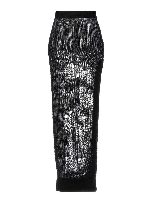 RICK OWENS: ニーレングススカート＆ミディ丈 online - 膝丈/ミディスカート - 黒