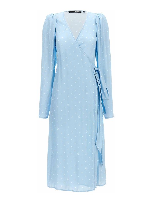 ROTATE Birger Christensen: Robe longueur genou - Robe Au Genou - Bleu Clair