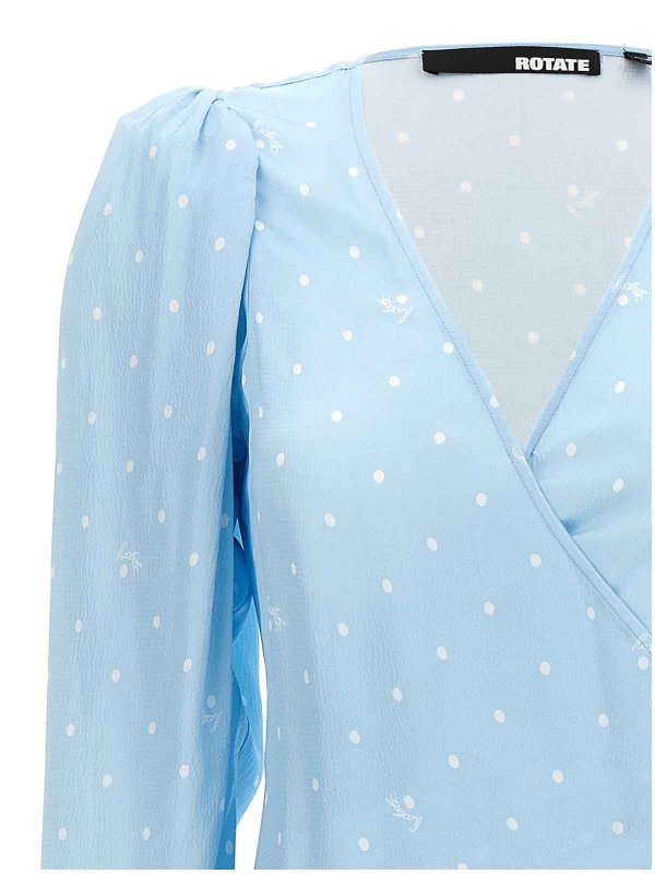 The Best Shops ROTATE Birger Christensen: Robe longueur genou - Robe Au Genou - Bleu Clair