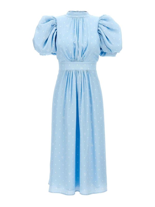 ROTATE Birger Christensen: Knielange Kleider - Knielanges Kleid - Hellblau