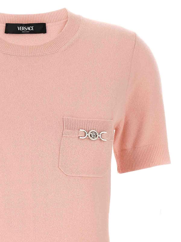 The Best Shops VERSACE: Strickpullover mit Rundhalsausschnitt - Rundhalspullover - Nude