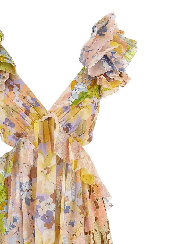 The Best Shops ZIMMERMANN: maxi dresses - Ruffled Shoulder Dress